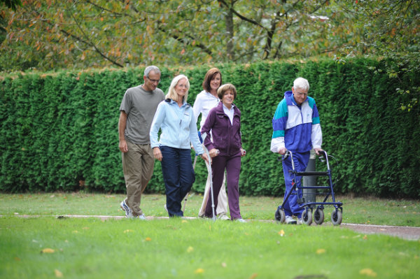 Spaziergang im Grünen im Rahmen der Orthopädischen Rehabilitation